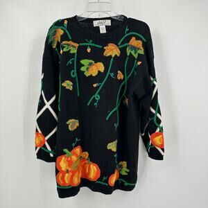Kathryn Deene Womens Sweater Size 18/20 Vintage Pumpkin Fall Harvest Cottagecore